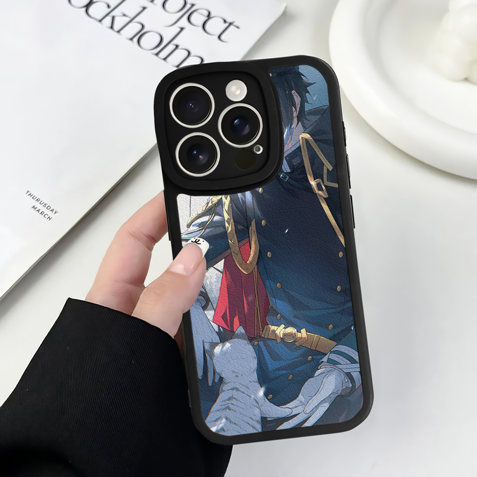 （画像用） 文豪ストレイドッグス Bungo Stray Dogs 【iPhone 16シリーズ対応】シリコンスマホケース（レザー調） 材質：シリコン